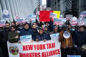 ny uber and lyft drivers protest